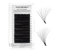 NAGARAKU Auto Fan Lash 2 Layers Volume Eyelash Extensions 0.05 D Curl 13mm Length Natural Professional False Lashes Supplies Cluster 2D 3D 4D 5D 6D 10D Russian Easy Fan Lash