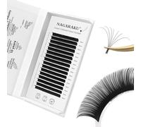 NAGARAKU Classic Lashes C Curl 0.07mm Individual Eyelash Extensions Upgraded 3rd Generation Luxury Collected Soft Natural Single Lashes 16 Rows Matte Black 8mm Length