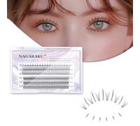 NAGARAKU Cluster Lashes 3 IN 1,Mixed 3 Type Individual Eyelashes - Spikes A Shape/Fishtail/Bottom Lashes C Curl DIY Lashes at Home (211Pcs,0.07mm,7-8-9-10-11-12mm Mix Length)
