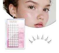 NAGARAKU Cluster Lashes Spikes A Type C Curl Individual Eyelashes Natural Wispy Reusable False Eyelashes DIY Eyelash Extensions at Home (60Pcs,0.07mm,11-12-13mm Mix Length)