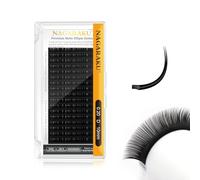 NAGARAKU Ellipse Flat Eyelash Extension Professional Double Split Tip Individual False Lashes Supplies Matte Black Eye Lashes Semi-Permanent U-shaped Design More Lighter 16 Rows(0.20mm D Curl 10mm)
