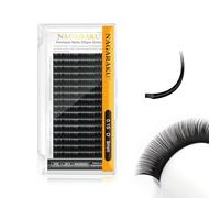 NAGARAKU Ellipse Flat Eyelash Extension Professional Double Split Tip Individual False Lashes Supplies Matte Black Eye Lashes Semi-Permanent U-shaped Design More Lighter 16 Rows(0.15mm D Curl 9mm)