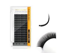 NAGARAKU Ellipse Flat Eyelash Extension Professional Double Split Tip Individual False Lashes Supplies Matte Black Eye Lashes Semi-Permanent U-shaped Design More Lighter 16 Rows(0.20mm D Curl 9mm)