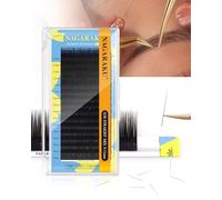 NAGARAKU Eyebrow Extensions, Air Series Brow Extension False Eyelashes Straight Curl for Bottom Lower Lash Grafting 16 Rows Black Soft Natural for Professional Salon Use - 0.10mm, Black, 9/10/11mm