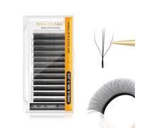 NAGARAKU Eyelash Extensions 3D W Shape Triple-core Volume Lashes 0.07mm C Curl 8-15mm Mix Hand Woven Long Stem Matte Black Premade Fans Triple Tips False Eye Lash Extension