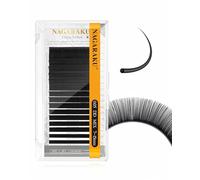 NAGARAKU Eyelash Extensions Individual Mega Volume Lashes Manual Fan 0.05mm DD Curl 7-15mm Mix Tray Classic Matte Black Natural False Lash 16 Rows