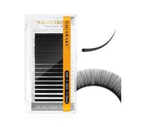 NAGARAKU Eyelash Extensions Individual Mega Volume Lashes Manual Fan 0.05mm J Curl 7-15mm Mix Tray Classic Matte Black Natural False Lash 16 Rows