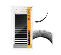 NAGARAKU Eyelash Extensions Individual Mega Volume Lashes Manual Fan 0.07mm B Curl 7-15mm Mix Tray Classic Matte Black Natural False Lash 16 Rows