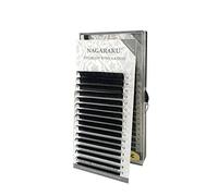 NAGARAKU Eyelash Extensions Individual Mega Volume Lashes Manual Fan 0.07mm C Curl 7-15mm Mix Tray Classic Matte Black Natural False Lash 16 Rows