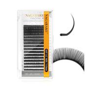 NAGARAKU Eyelash Extensions Individual Mega Volume Lashes Manual Fan 0.07mm LC Curl 7-15mm Mix Tray Classic Matte Black Natural False Lash 16 Rows