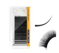 NAGARAKU Eyelash Extensions Individual Mega Volume Lashes Manual Fan 0.15mm J Curl 7-15mm Mix Tray Classic Matte Black Natural False Lash 16 Rows