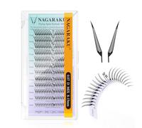NAGARAKU Flying Spire Shaped Eyelashes Extensions Air Series Premade Volume Lashes 0.07mm D Curl 8mm-15mm Mix Length 240 Clusters Fox/Wet Set/Anime/Manga Styles Lashes