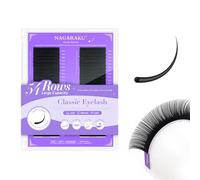 NAGARAKU High Capacity Economy Eyelash Extension 54 Rows Individual Volume Single Soft Natural Fine Russian Classic 1:1 Eyelash for Professional Salon Matte Black (0.03C Curl 7-15mm)