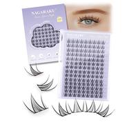NAGARAKU Lash Clusters, 126 Clusters DIY Cluster Lashes Snow Lotus Style Eyelash Extensions Natual Black Thin Band False Lash (NADIY-003, 0.07mm C Curl 10-11-12mm Mix Length)