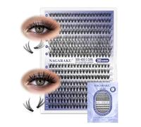 NAGARAKU Lash Clusters, 280pcs 30D&40D DIY Cluster Lashes Individual Cluster Eyelash Extensions Volume False Eyelash Thin Band Lash (Black, 0.07mm C Curl 9-15mm Mix Length)