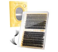 NAGARAKU Lash Clusters, 280pcs 40D&50D DIY Cluster Lashes Individual Cluster Eyelash Extensions Volume False Eyelash Thin Band Lash (Black, 0.07mm D Curl 9-15mm Mix Length)