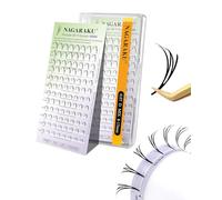 NAGARAKU Premade 4D Y Eyelashes Extensions Air Series One Piece Molding Premade Volume Lashes 0.07mm D Curl 8mm-15mm Mix Length 96 Clusters Fox/Wet Set/Anime/Manga Styles Lashes