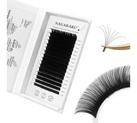 NAGARAKU Volume Lashes 0.05mm C Curl 7-15mm Mixed Length Individual Classic Eyelash Extensions Upgraded 3rd Generation Luxury Collected Soft Natural Single Lashes 16 Rows Matte Black