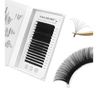 NAGARAKU Volume Lashes 0.05mm D Curl 7-15mm Mixed Length Individual Classic Eyelash Extensions Upgraded 3rd Generation Luxury Collected Soft Natural Single Lashes 16 Rows Matte Black