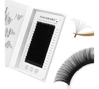 NAGARAKU Volume Lashes 0.07mm C Curl 12mm Length Individual Classic Eyelash Extensions Upgraded 3rd Generation Luxury Collected Soft Natural Single Lashes 16 Rows Matte Black