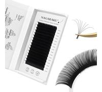 NAGARAKU Volume Lashes 0.07mm C Curl 8mm Length Individual Classic Eyelash Extensions Upgraded 3rd Generation Luxury Collected Soft Natural Single Lashes 16 Rows Matte Black