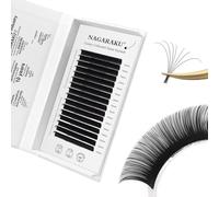 NAGARAKU Volume Lashes 0.07mm D Curl 10mm Length Individual Classic Eyelash Extensions Upgraded 3rd Generation Luxury Collected Soft Natural Single Lashes 16 Rows Matte Black