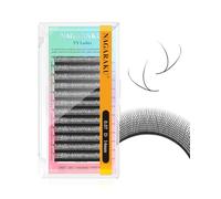 NAGARAKU YY Eyelash Extensions Supplies Y Lash Premade Fans 4D Russian Volume Cross YY Eyelashes Handwoven Y Shaped Mesh Technology Wispy Crisscross Cluster Matte Black 12 Rows(0.07 D Curl 12mm）