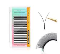NAGARAKU YY Eyelash Extensions Supplies Y Lash Premade Fans 4D Russian Volume Cross YY Eyelashes Handwoven Y Shaped Mesh Technology Wispy Crisscross Cluster Matte Black 12 Rows(0.05 D Curl 9mm）
