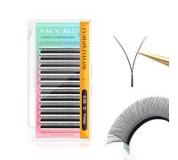NAGARAKU YY Eyelash Extensions Supplies Y Lash Premade Fans 4D Russian Volume Cross YY Eyelashes Handwoven Y Shaped Mesh Technology Wispy Crisscross Cluster Matte Black 12 Rows(0.05 D Curl 11mm）