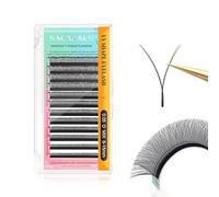NAGARAKU YY Eyelash Extensions Supplies Y Lash Premade Fans 4D Russian Volume Cross YY Eyelashes Handwoven Y Shaped Mesh Technology Wispy Crisscross Cluster Matte Black 12 Rows(0.05 D Curl 8-15mm）