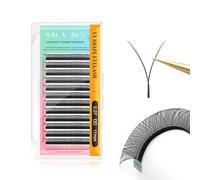 NAGARAKU YY Eyelash Extensions Supplies Y Lash Premade Fans 4D Russian Volume Cross YY Eyelashes Handwoven Y Shaped Mesh Technology Wispy Crisscross Cluster Matte Black 12 Rows(0.07 DD Curl 11mm）