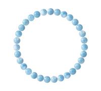 Nàgàrjuna - Aquamarine Bracelet - High Resistance Elastic - Diameter of Gems 6 mm - Jewellery for Men and Women, 17, Aquamarine