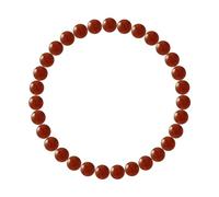 NÀGÀRJUNA - Red Agate Bracelet 6 mm - High Resistance Elastic - Unisex Jewellery