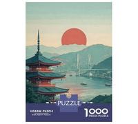 Nagasaki Japan Vintage Poster Adult Paper Puzzle, Historic Square Architecture, Interlocking Paper Pieces for Home Décor Fans, Relaxing Challenge, Gift Idea, 52x38cm/1000pcs