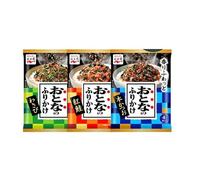 Nagatanien Japanese Furikake Rice Seasoning Assorted 3 Pack (4 Sachets) - Salmon Bonito & Wasabi Rice Topping for Rice Noodles Bento & Meal Preparation - Ready To Eat