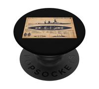 Nagato Class Japanese WW2 Battleship Identification Diagram PopSockets Adhesive PopGrip