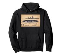 Nagato Class Japanese WW2 Battleship Identification Diagram Pullover Hoodie