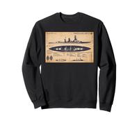 Nagato Class Japanese WW2 Battleship Identification Diagram Sweatshirt