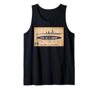 Nagato Class Japanese WW2 Battleship Identification Diagram Tank Top