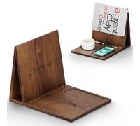 NAGAWOOD Triangle Book Holder Walnut Foldable Book Nook Reading Valet Stand
