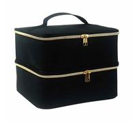 Nagellack-Aufbewahrungskoffer, Großer Aufbewahrungskoffer mit Zipper für Nagellack, Geteilte Kosmetiktasche für zu Hause, weicher Nagelzubehör-für Organizer Nagelgel, Nagelfeilen, Black, Consulte la