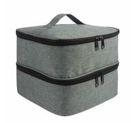 Nagellack-Aufbewahrungskoffer, Großer Aufbewahrungskoffer mit Zipper für Nagellack, Geteilte Kosmetiktasche für zu Hause, weicher Nagelzubehör-für Organizer Nagelgel, Nagelfeilen, Grey, Consulte la
