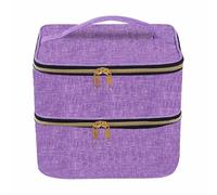 Nagellack-Aufbewahrungskoffer, Großer Aufbewahrungskoffer mit Zipper für Nagellack, Geteilte Kosmetiktasche für zu Hause, weicher Nagelzubehör-für Organizer Nagelgel, Nagelfeilen, Purple, Consulte la
