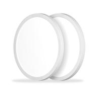 NAGETA 18W LED Ceiling Light,1600LM Bathroom Ceiling Lights,3 Color Selectable 3000K/4500K/6000K 22cm Thin Round Light Fixture for Bedroom, Kitchen, Dining Room,2PCS