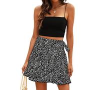 Naggoo Women's Summer Wrap Floral High Waist Ruffle Short Mini Skirts