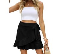Naggoo Women's Summer Wrap Floral High Waist Ruffle Short Mini Skirts