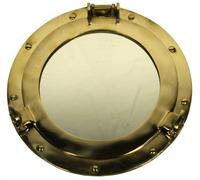 Nagina International 11" Brass Porthole Mirror: Maritime and Nautical Ship Decor