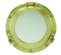 Nagina International 12" Antique Brass Porthole Mirror by Moby Dick