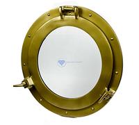 Nagina International 20" Rustic Rose Gold Aluminum Porthole Window | Pirate Home Decor