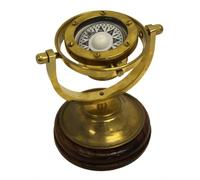 Nagina International 5" Gimbaled Brass Compass with Stand - Nautical Collectibles